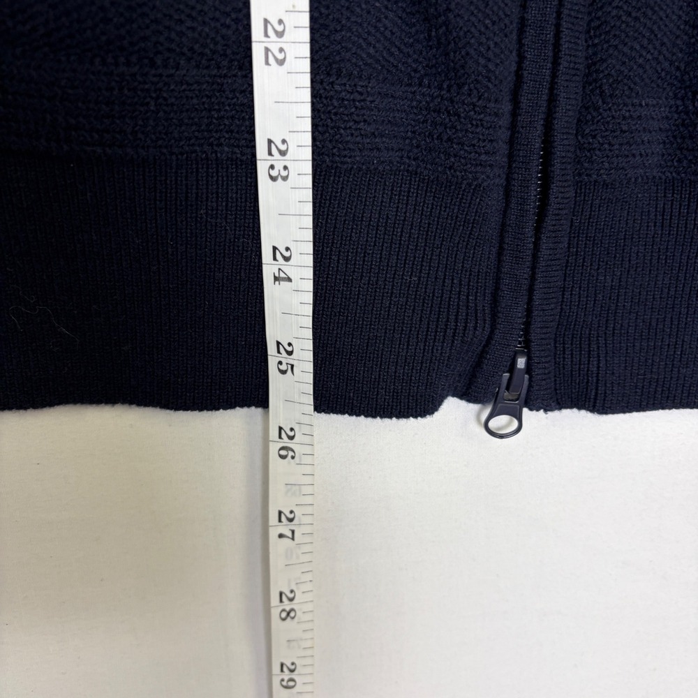 Psycho Bunny Mens Full Zip Track Jacket Navy Blue Cotton Knit Size Medium - Picture 3 of 9